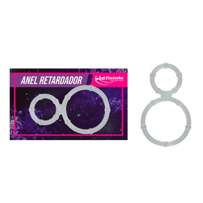 Anel Peniano Duplo em Silicone Flexível com Nódulos Massageadores - La Pimienta | 2,2 cm | 4 cm