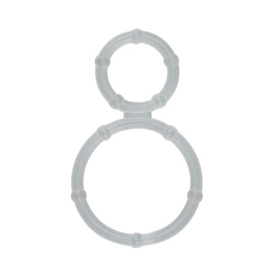 Anel Peniano Duplo em Silicone Flexível com Nódulos Massageadores - La Pimienta | 2,2 cm | 4 cm