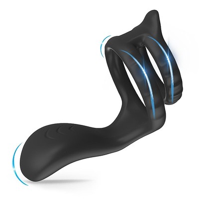 Foto 5 do produto Anel Peniano Duplo em Silicone Soft Touch com Estimulador de Clitóris e 10 Modos de Vibração - Vibrative Dual Cock Ring