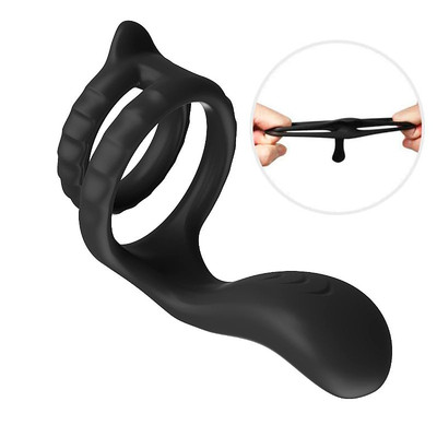 Anel Peniano Duplo em Silicone Soft Touch com Estimulador de Clitóris e 10 Modos de Vibração - Vibrative Dual Cock Ring