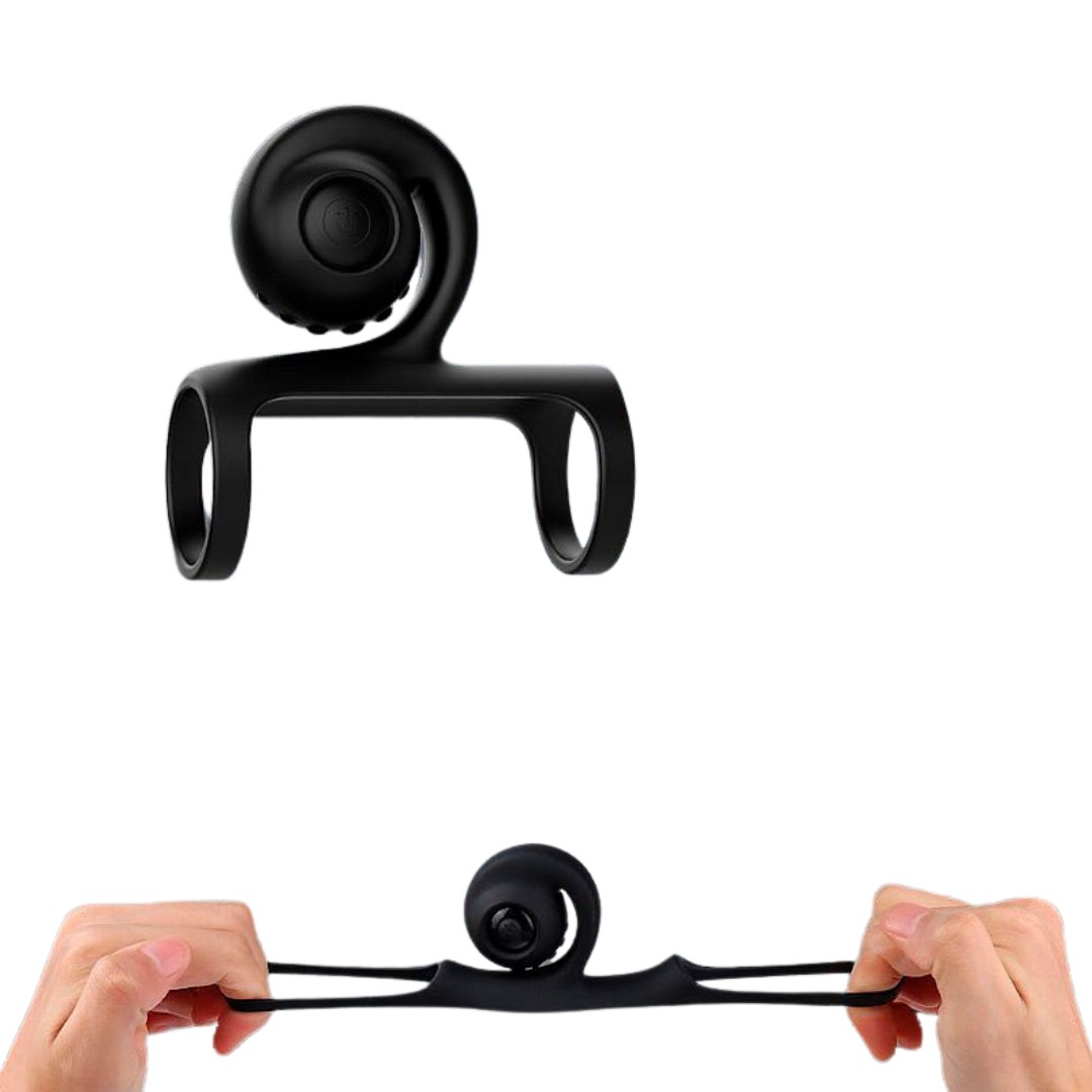 Anel Peniano Duplo em Silicone Soft Touch, Recarregável e Modos de 9 Vibração - S-hande Cyber Punk | 6,8 x 8,2 cm - 5