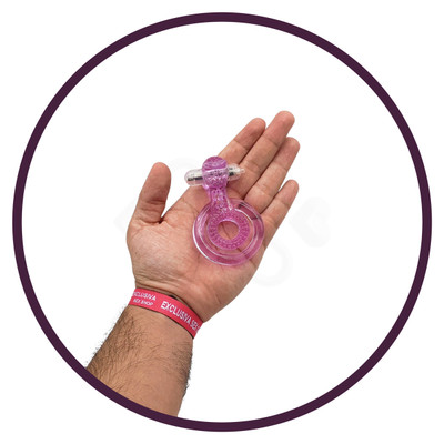 Foto 9 do produto Anel Peniano Duplo em Silicone com Vibração Única e Língua Estimuladora - Dual Rings Vibe Tongue Style | 8,7 x 5,6 cm | Cor: Roxo