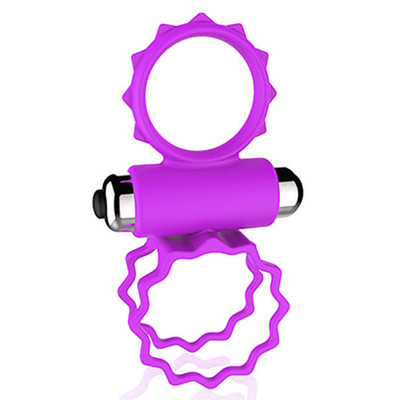 Foto 2 do produto Anel Peniano Duplo com Vibração Única - Bob Cock Ring - 9 x 3 cm | Cor: Roxo