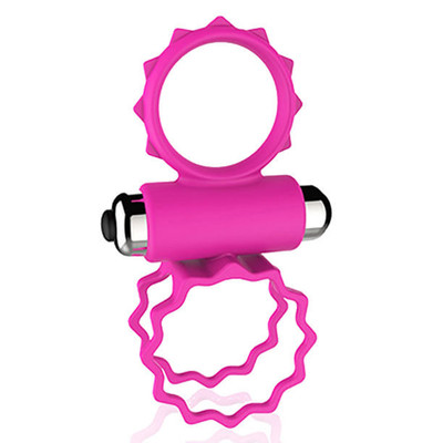 Foto 2 do produto Anel Peniano Duplo com Vibração Única - Bob Cock Ring - 9 x 3 cm | Cor: Rosa