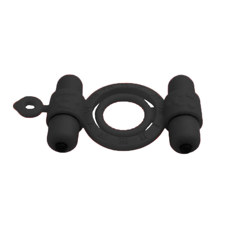 Anel Peniano com Alça para Escroto e Cápsula Vibratória Dupla em Vibração Única | Cor: Preto - 2