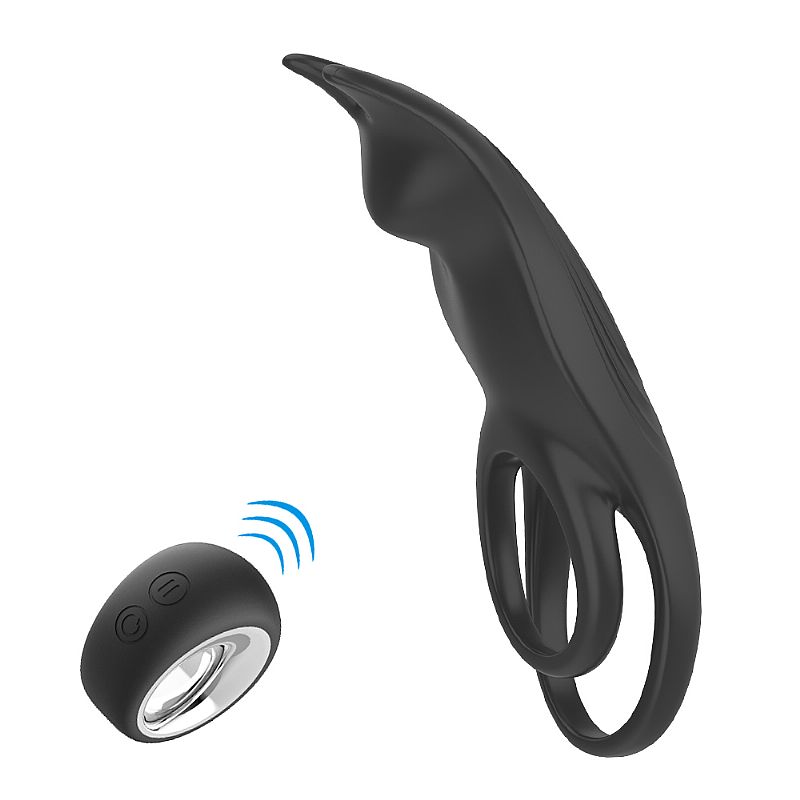 Anel Peniano e Escrotal em Silicone com Estimulador, 12 Modos Vibrações e Controle Remoto Sem Fio - Hoody | 12,8 x 3,7 cm - 3