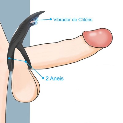 Foto 5 do produto Anel Peniano e Escrotal em Silicone com Estimulador, 12 Modos Vibrações e Controle Remoto Sem Fio - Hoody | 12,8 x 3,7 cm