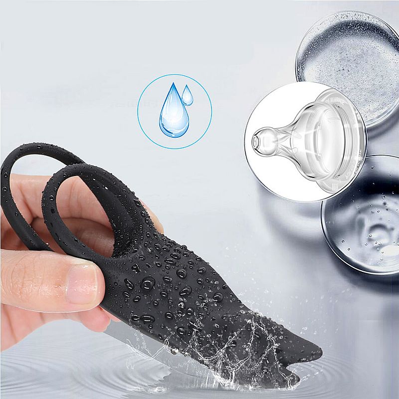 Anel Peniano e Escrotal em Silicone com Estimulador, 12 Modos Vibrações e Controle Remoto Sem Fio - Hoody | 12,8 x 3,7 cm - 8