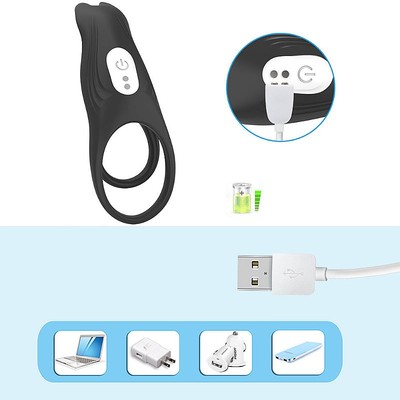 Foto 7 do produto Anel Peniano e Escrotal em Silicone com Estimulador, 12 Modos Vibrações e Controle Remoto Sem Fio - Hoody | 12,8 x 3,7 cm