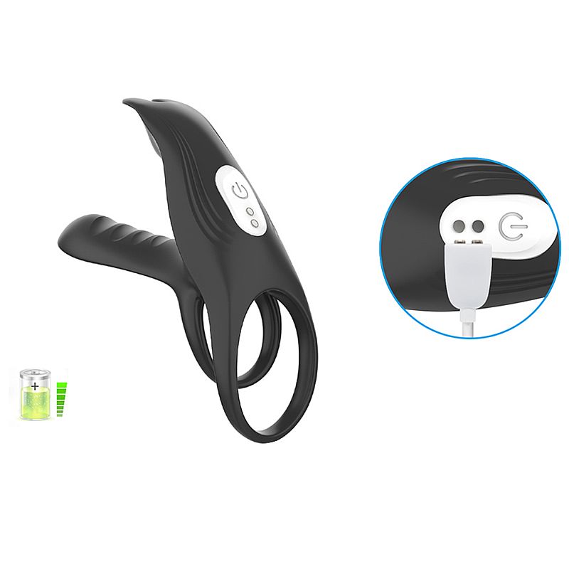 Anel Peniano com Extensor, Alça para Escroto, Estimulador Clitoriano em Silicone, 12 Modos Vibrações e App Interativo - SI Alex - 6