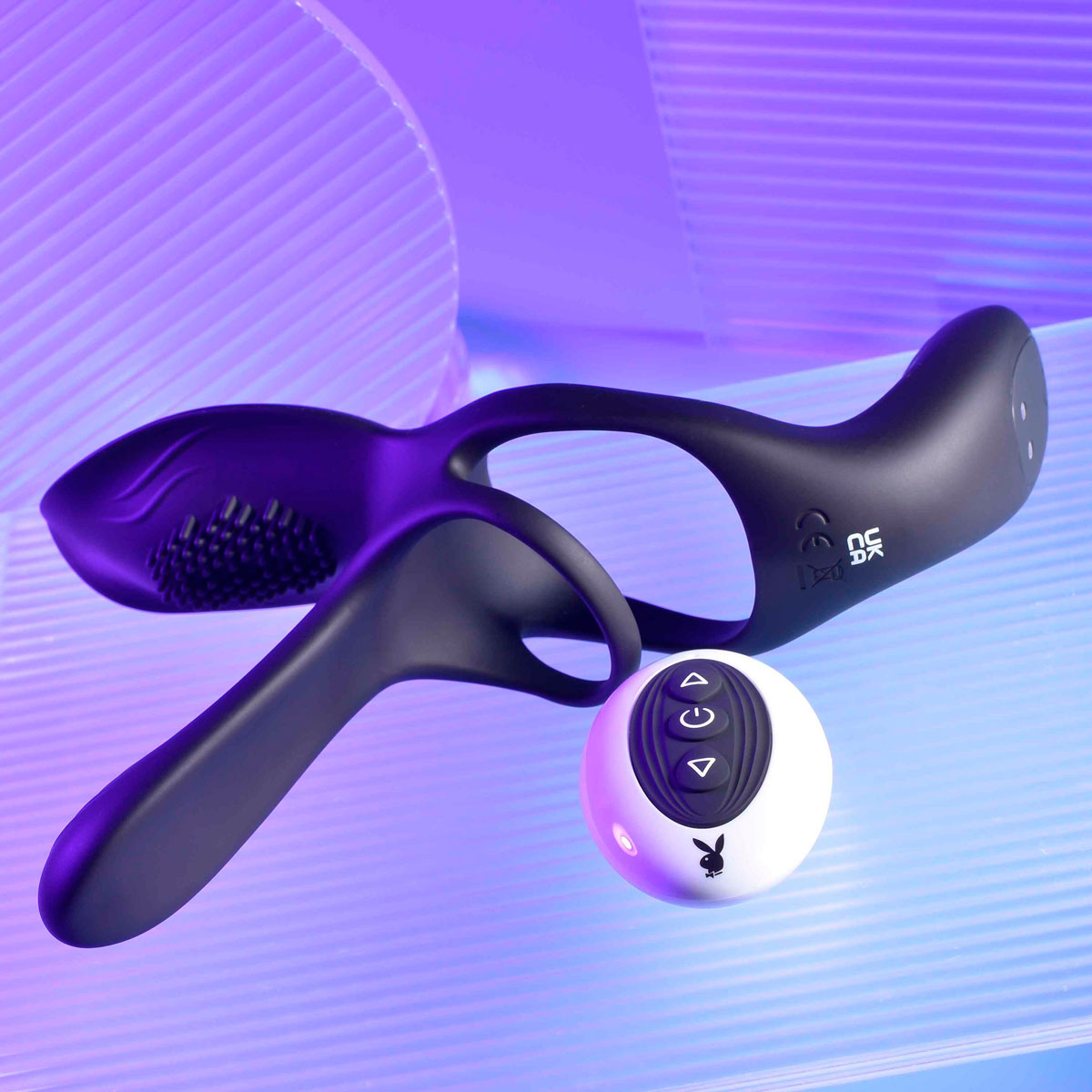 Anel Peniano Duplo com Extensor, Estimulador de Clitóris e Períneo, 10 Modos de Vibração e Controle Remoto | Evolved Playboy Pleasure The 3 Way - 4