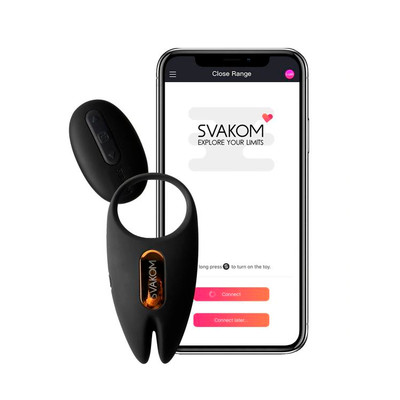 Foto 1 do produto Anel Peniano Recarregável com 5 Modos de Vibração, Intensidade, Controle Remoto Sem Fio, App e Bloqueio - Svakom Winni 2 | 9,5 x 4,2 cm