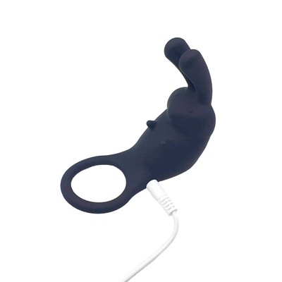 Foto 4 do produto Anel Peniano Recarregável com Estimulador Clitoriano em Formato de Coelho e 8 Modos de Vibração