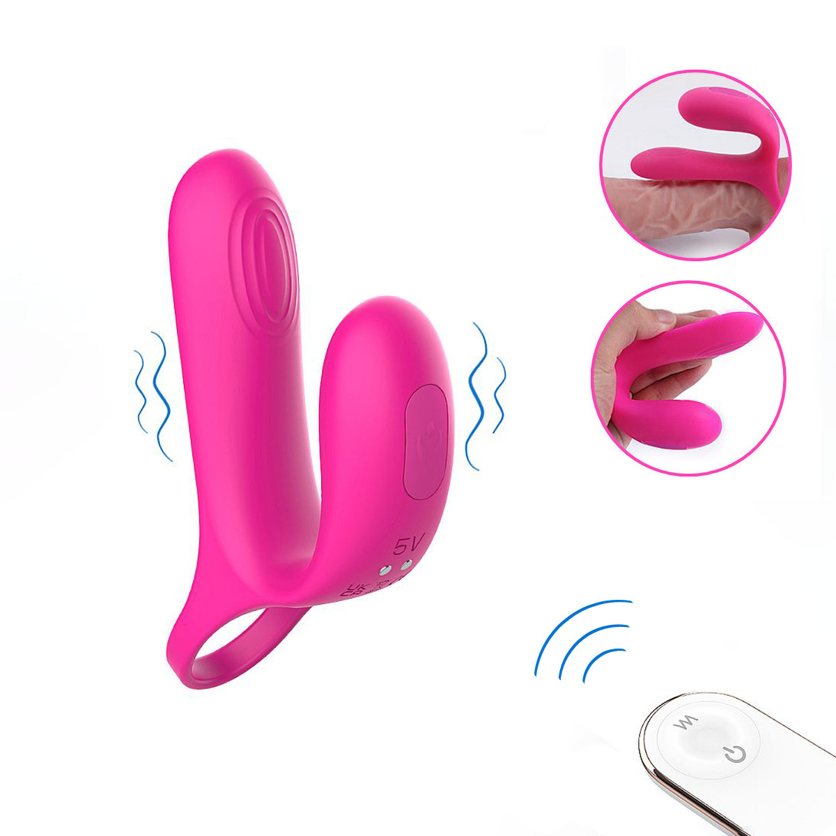 Anel Peniano em Silicone com Estimulador de Clitóris, 9 Modos de Vibração, Controle Remoto sem Fio e Recarregável - S-Hande Asta-RCT | Disponível em 2 Cores - 3