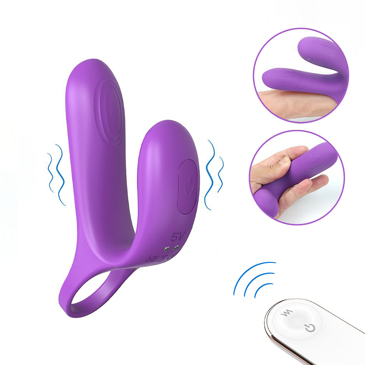 Anel Peniano em Silicone com Estimulador de Clitóris, 9 Modos de Vibração, Controle Remoto sem Fio e Recarregável - S-Hande Asta-RCT | Disponível em 2 Cores - 8