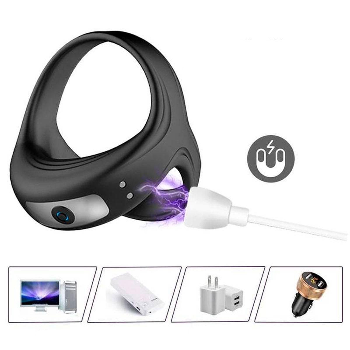 Anel Peniano Recarregável em Silicone com 10 Modos de Vibrações - Pleasuare Dreams - 9