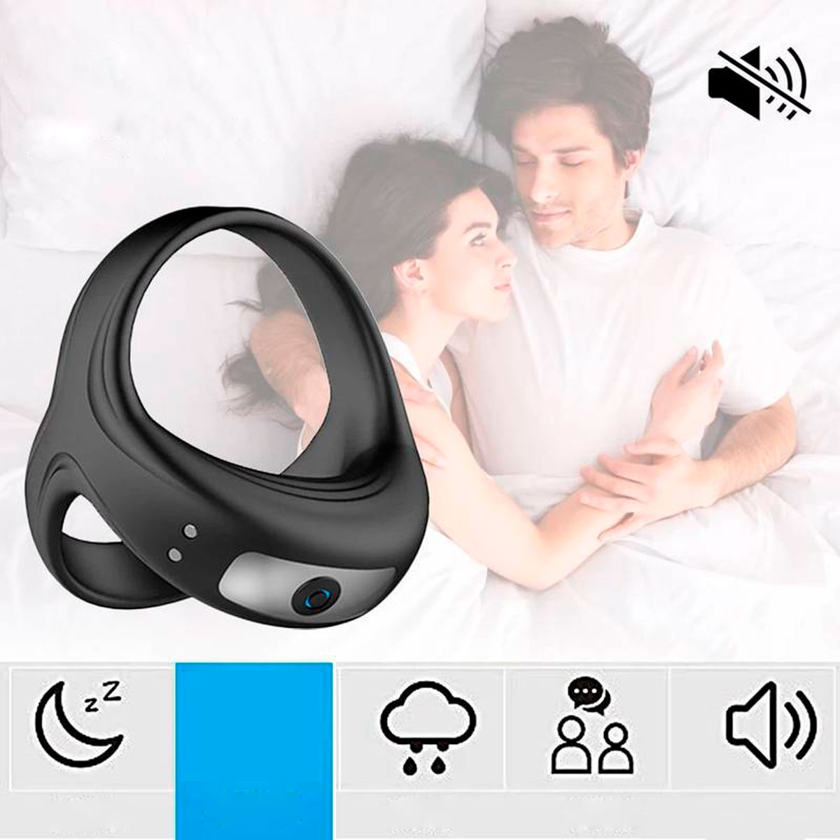 Anel Peniano Recarregável em Silicone com 10 Modos de Vibrações - Pleasuare Dreams - 6