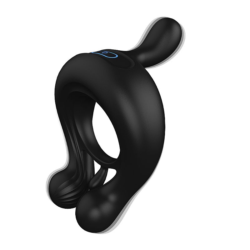 Anel Peniano Recarregável em Silicone com 9 Modos de Vibração, Estimuladores de Clintoniano e Texturas Massageadoras - S-Hande Unicom | 7 x 6,5 cm - 2