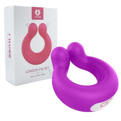 Foto 1 do produto Anel Peniano Recarregável em Silicone com Texturas Massageadoras, 9 Modos de Vibração e Controle Remoto - S-Hande London Eye-RCT | 7,5 x  2,5 cm