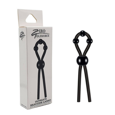Foto 1 do produto Anel Peniano Regulável em Silicone com Esferas Estimuladoras - Zero Tolerance Ultimate Silicone Lasso | 12,3 x 0,5 cm