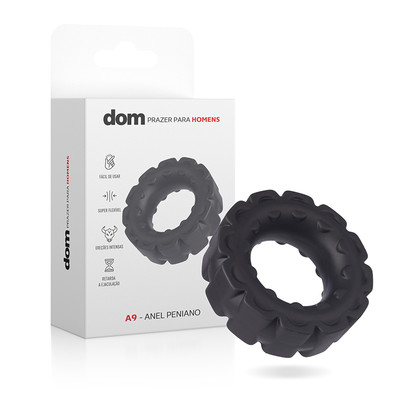 Foto 1 do produto Anel Peniano Retardador em Silicone com Formato de Engrenagem - Dom A9