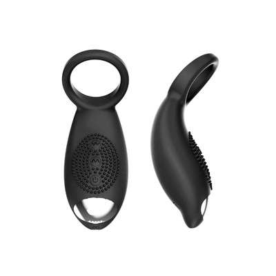 Foto 2 do produto Anel Peniano em Silicone Aveludado com Cerdas Estimuladoras, 10 Modos de Vibração e Carregamento via Cabo USB - Vibe Duke | 10,7 x 3,9 cm