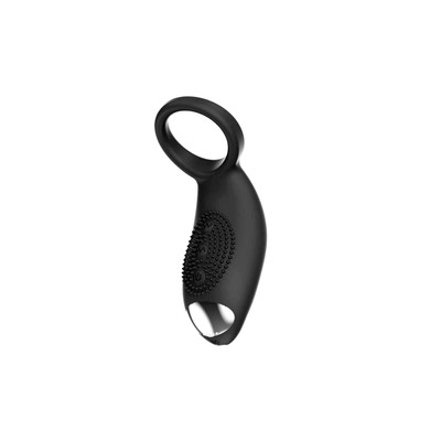 Foto 4 do produto Anel Peniano em Silicone Aveludado com Cerdas Estimuladoras, 10 Modos de Vibração e Carregamento via Cabo USB - Vibe Duke | 10,7 x 3,9 cm