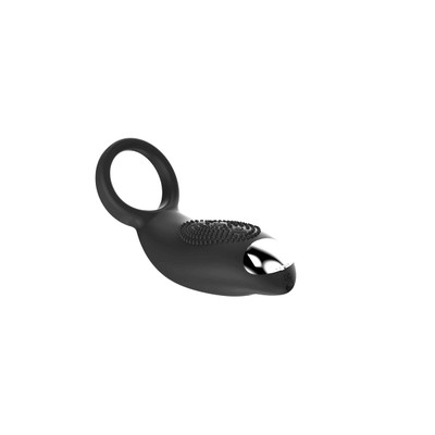 Foto 5 do produto Anel Peniano em Silicone Aveludado com Cerdas Estimuladoras, 10 Modos de Vibração e Carregamento via Cabo USB - Vibe Duke | 10,7 x 3,9 cm