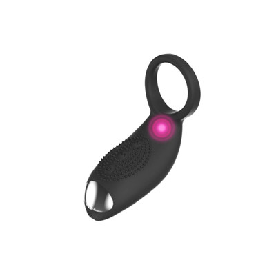 Foto 6 do produto Anel Peniano em Silicone Aveludado com Cerdas Estimuladoras, 10 Modos de Vibração e Carregamento via Cabo USB - Vibe Duke | 10,7 x 3,9 cm