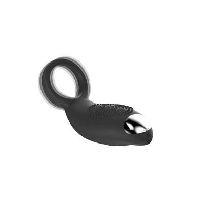 Foto 7 do produto Anel Peniano em Silicone Aveludado com Cerdas Estimuladoras, 10 Modos de Vibração e Carregamento via Cabo USB - Vibe Duke | 10,7 x 3,9 cm