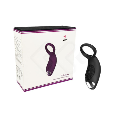 Foto 1 do produto Anel Peniano em Silicone Aveludado com Cerdas Estimuladoras, 10 Modos de Vibração e Carregamento via Cabo USB - Vibe Duke | 10,7 x 3,9 cm