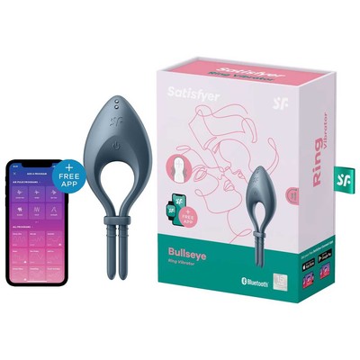 Foto 1 do produto Anel Peniano em Silicone Macio com 12 Modos de Vibrações Potentes , App Control e Á Prova D'água - Satisfyer Bullseye