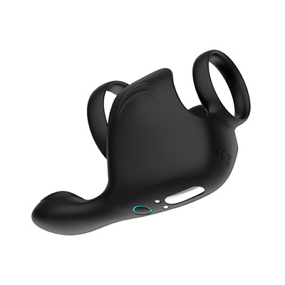Foto 6 do produto Anel Peniano em Silicone com Massageador de Períneo, 10 Modos de Vibração e Carregamento Via Cabo USB - Funejoy | 12,5 x 3,8 cm