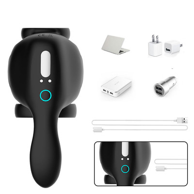 Foto 12 do produto Anel Peniano em Silicone com Massageador de Períneo, 10 Modos de Vibração e Carregamento Via Cabo USB - Funejoy | 12,5 x 3,8 cm