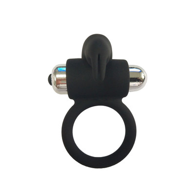 Anel Peniano em Silicone Resistente com Estimulador de Coelho e Bullet com 1 Vibração - You Vibe | 7,6 x 5,9 cm