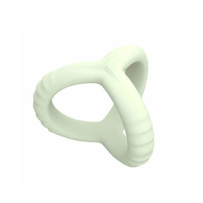 Anel Peniano Triplo em Silicone com Texturas Massageadoras - 5 x 3,5 cm | Disponível em 2 Cores - 2