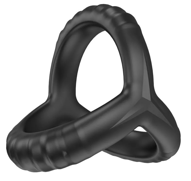 Anel Peniano Triplo em Silicone com Texturas Massageadoras - 5 x 3,5 cm | Disponível em 2 Cores - 3