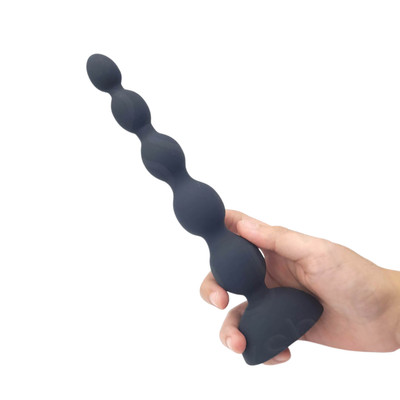 Plug Anal em Silicone com Tamanho Gradativo e 10 Modos de Vibrações Silenciosas - Aphrodisia Anal Beads |  21,5 x 3,3 cm