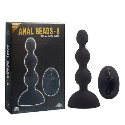 Foto 1 do produto Aphrodisia Anal Beads-S - Plug Anal Escalonado com 10 Níveis de Vibração e Controle sem Fio | Cor: Preto