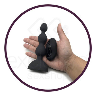 Foto 3 do produto Aphrodisia Anal Beads-S - Plug Anal Escalonado com 10 Níveis de Vibração e Controle sem Fio | Cor: Preto