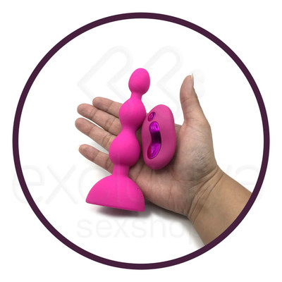 Foto 3 do produto Aphrodisia Anal Beads-S - Plug Anal Escalonado com 10 Níveis de Vibração e Controle sem Fio | Cor: Pink