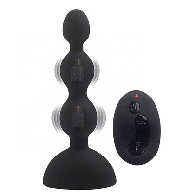 Foto 2 do produto Aphrodisia Anal Beads-S - Plug Anal Escalonado com 10 Níveis de Vibração e Controle sem Fio | Cor: Preto