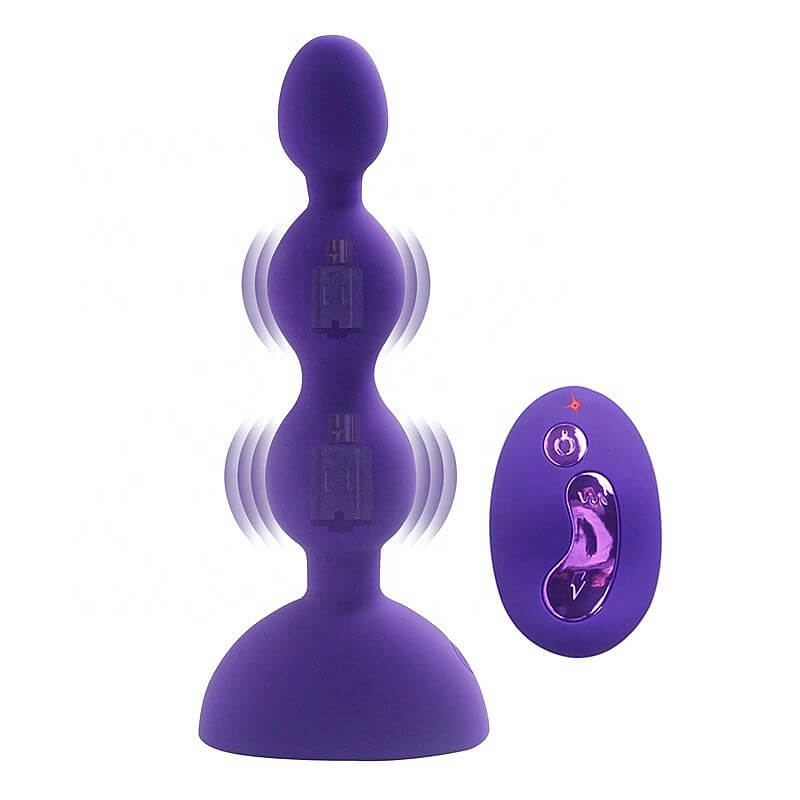 Aphrodisia Anal Beads-S - Plug Anal Escalonado com 10 Níveis de Vibração e Controle sem Fio | Cor: Roxo - 2