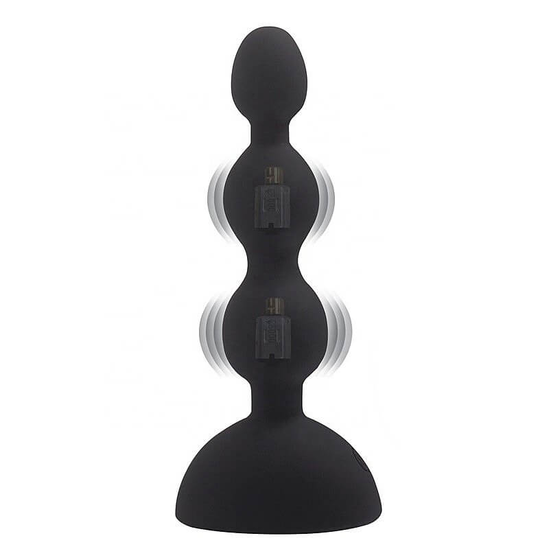Aphrodisia Anal Beads-S - Plug Anal Escalonado Recarregável com 10 Níveis de Vibração | Cor: Preto - 2