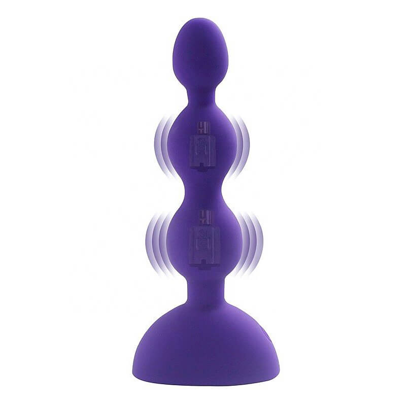 Aphrodisia Anal Beads-S - Plug Anal Escalonado Recarregável com 10 Níveis de Vibração | Cor: Roxo - 3