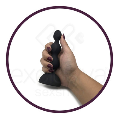 Aphrodisia Anal Beads-S - Plug Anal Escalonado Recarregável com 10 Níveis de Vibração | Cor: Preto