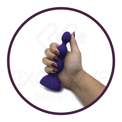 Foto 4 do produto Aphrodisia Anal Beads-S - Plug Anal Escalonado Recarregável com 10 Níveis de Vibração | Cor: Roxo