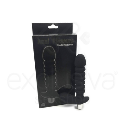 Aphrodisia Anal Pleasure - Plug Anal Escalonado com 10 Níveis de Vibração | Cor: Preto