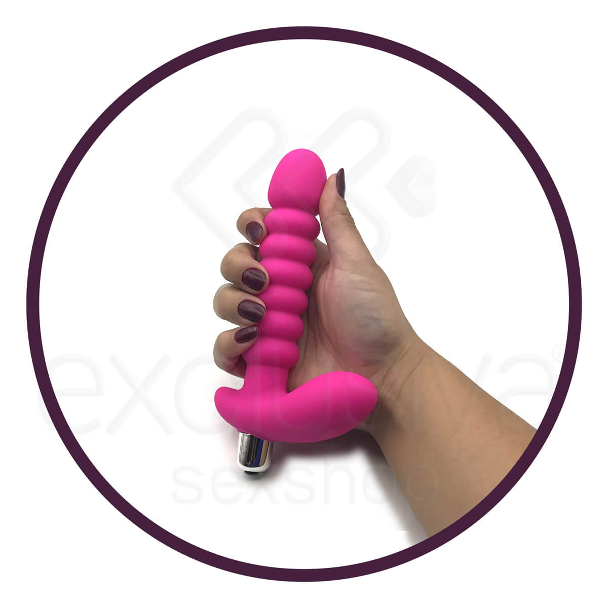 Aphrodisia Anal Pleasure - Plug Anal Escalonado com 10 Níveis de Vibração | Cor: Pink - 3