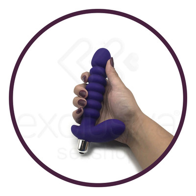 Aphrodisia Anal Pleasure - Plug Anal Escalonado com 10 Níveis de Vibração | Cor: Roxo